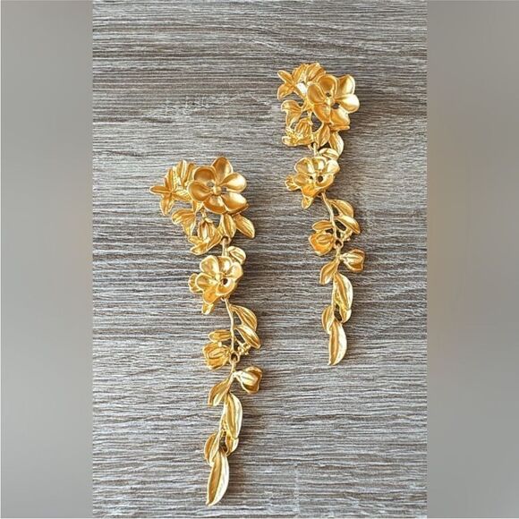 Flower drop earrings N415 - Picture 2 of 3
